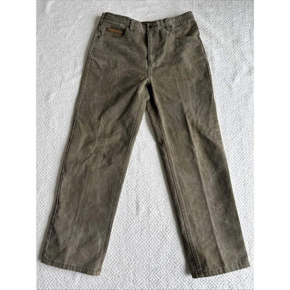 Orvis Men's 34x30 Green Tint Pants Jeans Straight Leg 100% Cotton